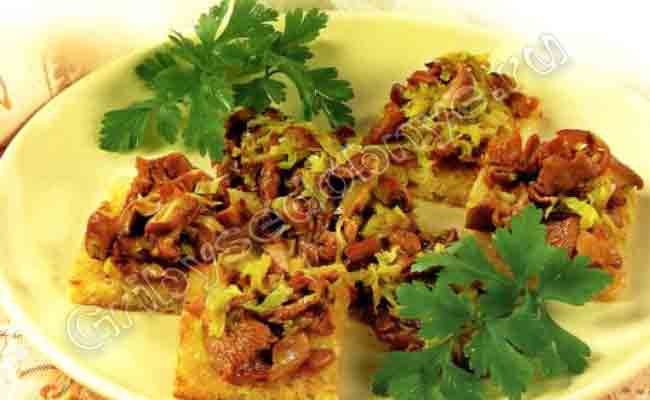 Рецепт приготовления хрустящих бутербродов с грибами лисичками фото